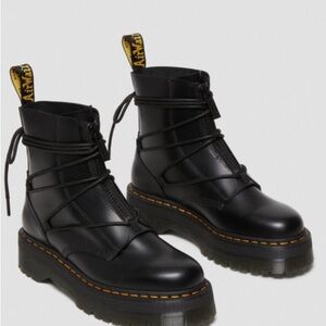 Dr. Martens JARRICK II LACED LEATHER PLATFORM BOOTS Black EU size 39.
